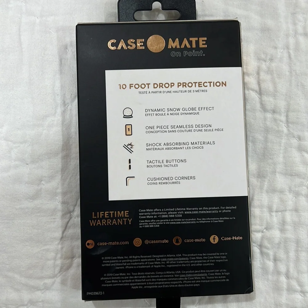 Brand new in box Case Mate Gold Waterfall iPhone case 5.8”
